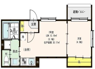 プランドール今里の物件間取画像